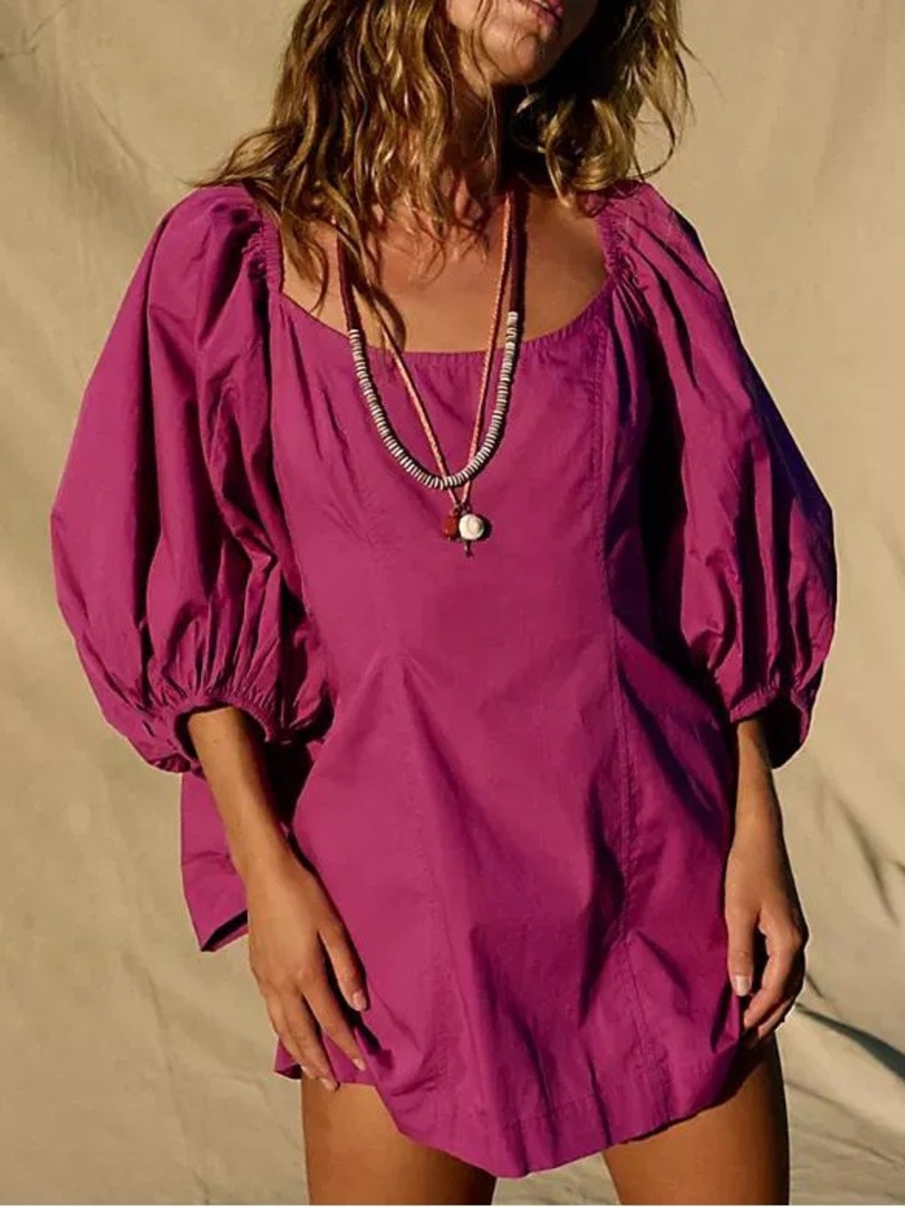 Free People Cerise Mini Dress size small purple cotton boho summer beach